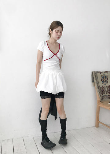 DEEP ROUND RIBBON TEE